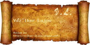 Völker Lajos névjegykártya